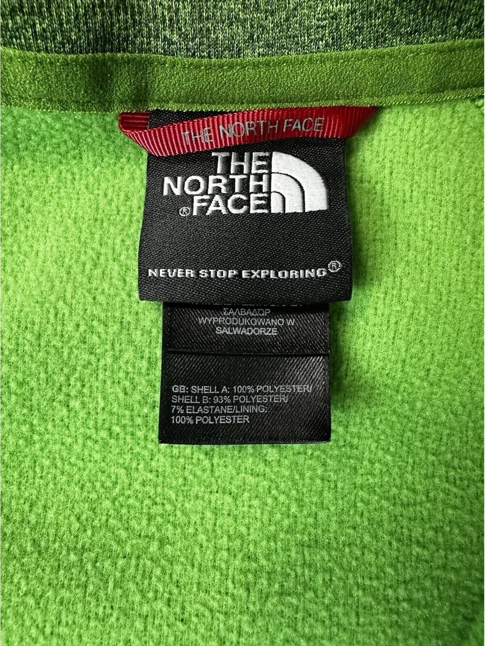 The North Face Mens L Green Heathered 1/4 Zip Fleece Pullover Sweater